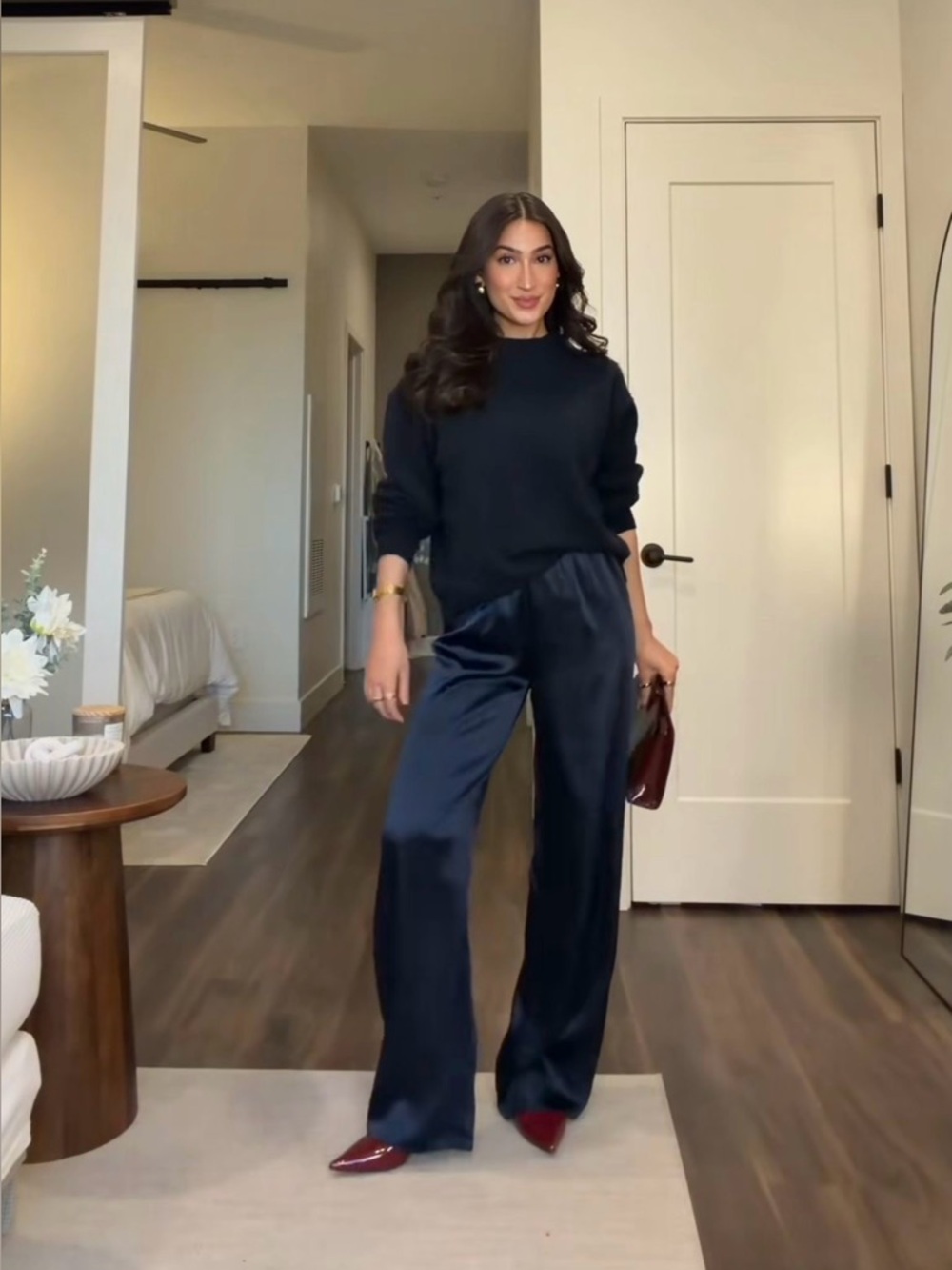 J.Crew Petite Small Navy Luster Charmeuse Cosmo Pants NWT